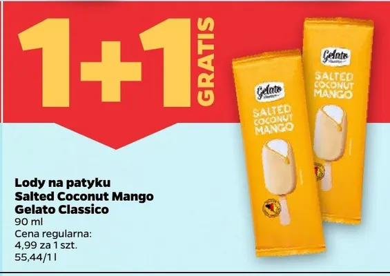 Lody na patyku Salted Coconut Mango promocja w Netto