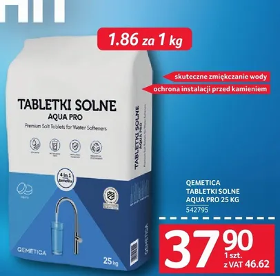 Tabletki solne Qemetica Aqua Pro 25 kg promocja w Selgros