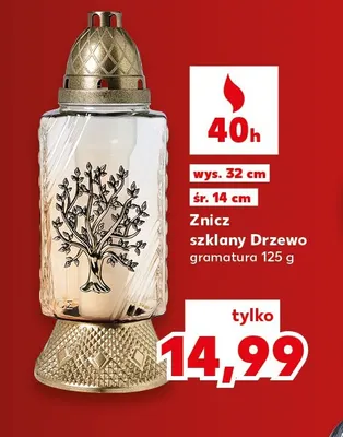 Znicz szklany Drzewo promocja w Kaufland