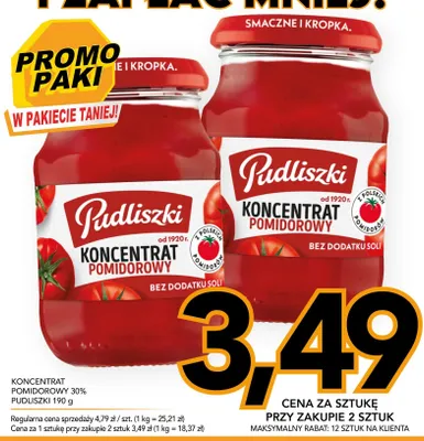 Koncentrat pomidorowy 30% Pudliszki promocja w Kupiec