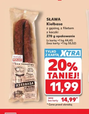 Kiełbasa z gęsiną Sława promocja w Kaufland