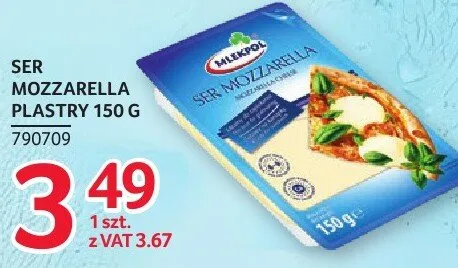 Ser mozzarella plastry Mlekpol 150g promocja w Selgros