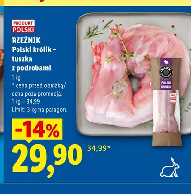 Polski królik tuszka z podrobami Rzeźnik promocja w Lidl