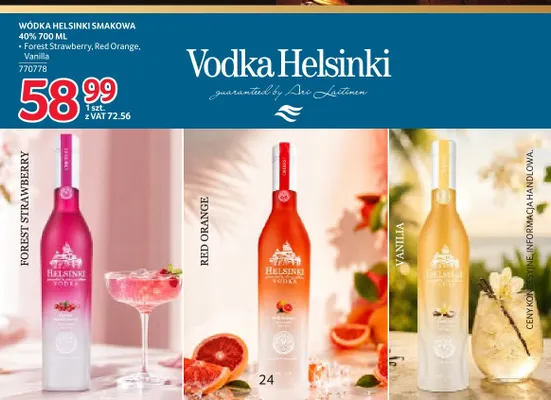 Wódka Helsinki smakowa Forest Strawberry promocja w Selgros