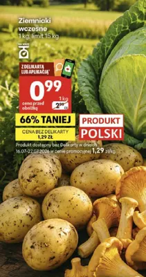 Ziemniaki wczesne polskie promocja w Delikatesy Centrum