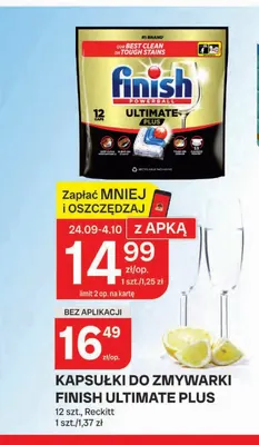 Kapsułki do zmywarki Finish Ultimate Plus promocja w Chorten