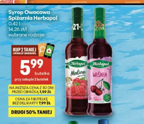 Syrop Owocowa Spiżarnia wiśnia Herbapol promocja w Delikatesy Centrum