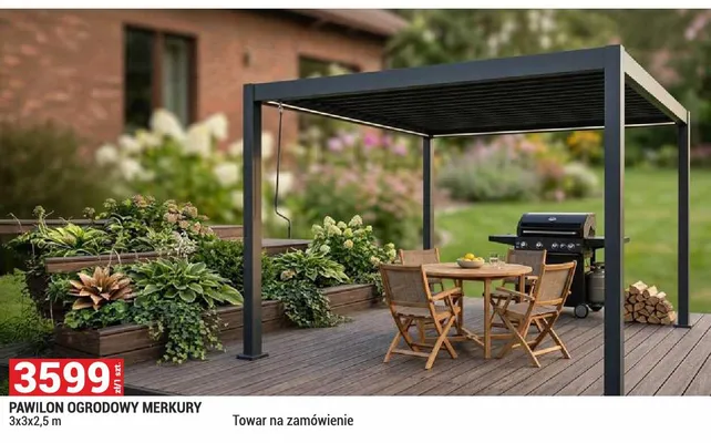 Pawilon ogrodowy Merkury 3x3x2,5m promocja w Merkury Market