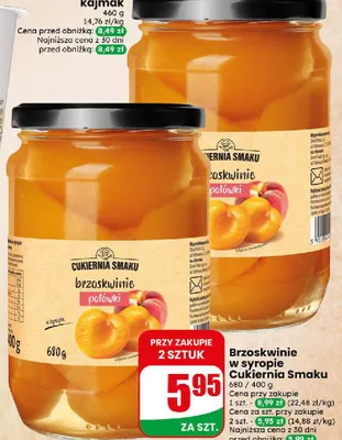 Brzoskwinie w syropie Cukiernia Smaku promocja w Dino