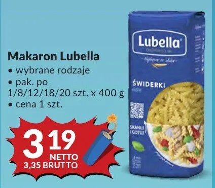 Makaron Lubella wybrane rodzaje promocja w Makro