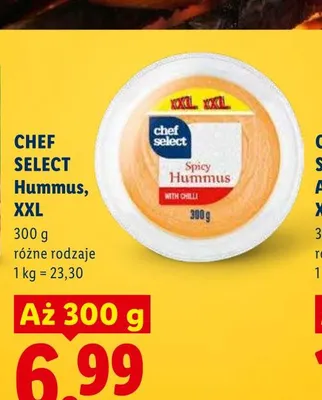 Hummus Chef Select Spicy with chilli XXL promocja w Lidl