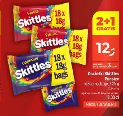 Drażetki Skittles Funsize Fruits promocja w Dealz