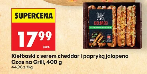 Kiełbaski z serem cheddar i papryką jalapeno Czas na Grill promocja w Biedronka