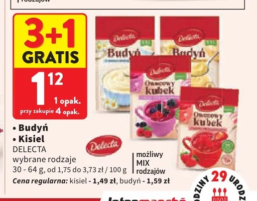 Budyń Delecta promocja w Intermarche