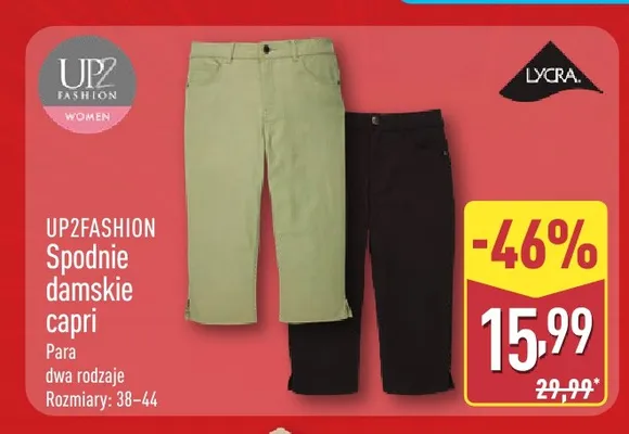 Spodnie damskie capri UP2FASHION promocja w Aldi