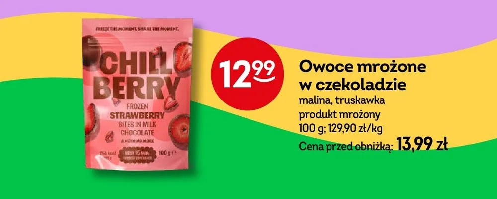Owoce mrożone w czekoladzie Chill Berry truskawka promocja w Żabka