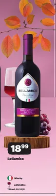 Wino czerwone Bellamico półsłodkie promocja w Netto