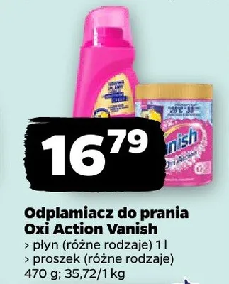 Odplamiacze do prania płyn Oxi Action Vanish promocja w Netto