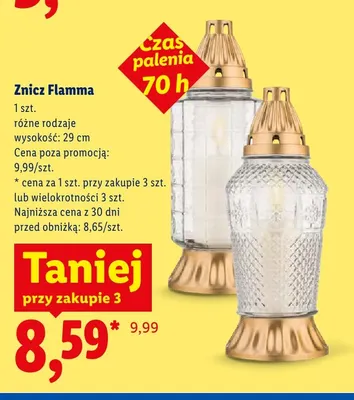 Znicz Flamma 29 cm promocja w Lidl
