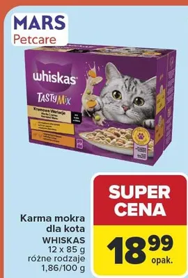 Karma mokra dla kota Whiskas Tasty Mix promocja w Carrefour Market