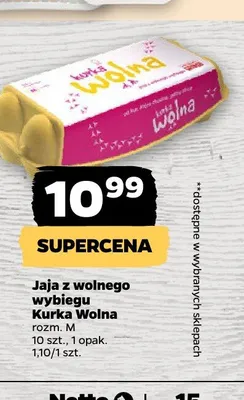 Jaja z wolnego wybiegu Kurka Wolna promocja w Netto