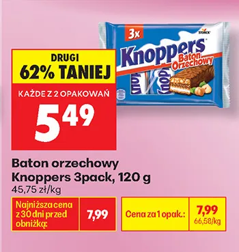Baton orzechowy Knoppers 3-pak promocja w Biedronka