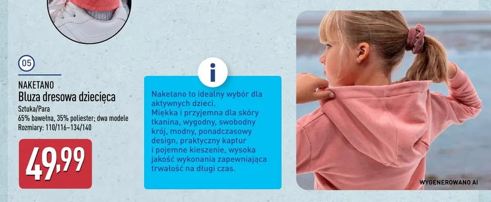 Bluza dresowa dziecięca Naketano promocja w Aldi