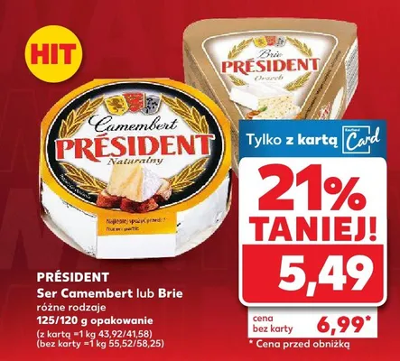 Ser Camembert różne rodzaje promocja w Kaufland
