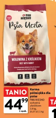 Karma półmiękka dla psów wołowina z królikiem Pan Mięsko promocja w Intermarche