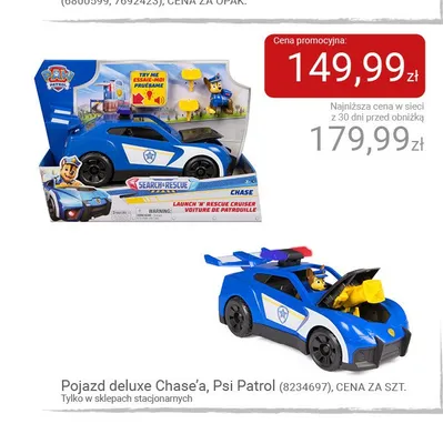 Pojazd deluxe Chase'a Psi Patrol promocja w Smyk