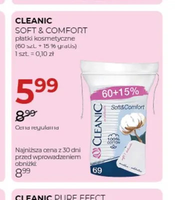 Płatki kosmetyczne Cleanic Soft & Comfort promocja w Drogerie Jawa