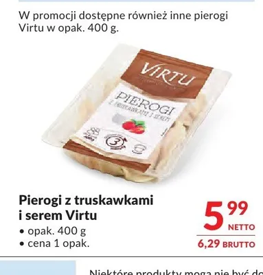 Pierogi z truskawkami i serem Virtu promocja w Makro