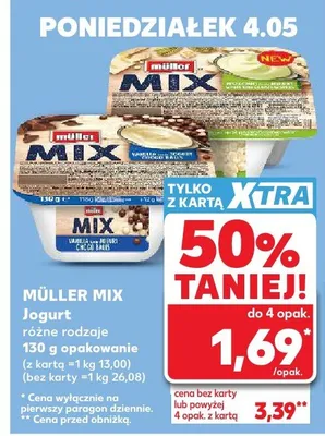 Jogurt Müller Mix promocja w Kaufland