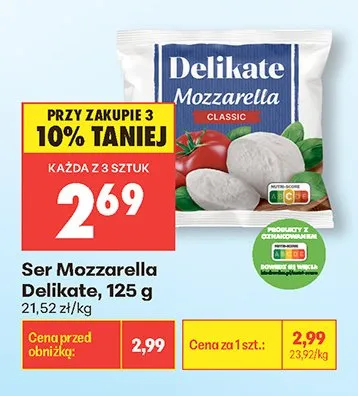 Ser Mozzarella Delikate promocja w Biedronka
