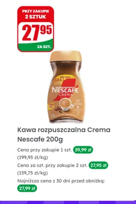 Kawa rozpuszczalna Crema Nescafe 200g promocja w Dino