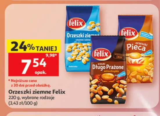 Orzeszki ziemne Długo Prażone Felix promocja w Auchan