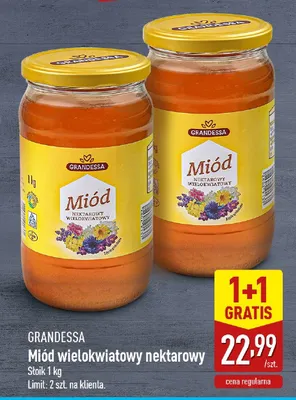 Miód wielokwiatowy nektarowy promocja w Aldi