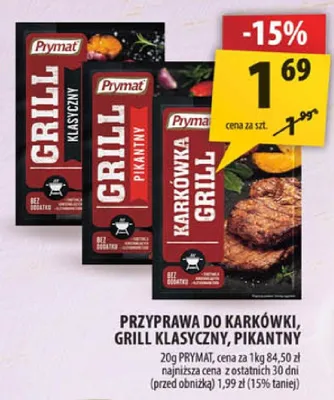 Przyprawa do karkówki grill klasyczny Prymat promocja w Arhelan