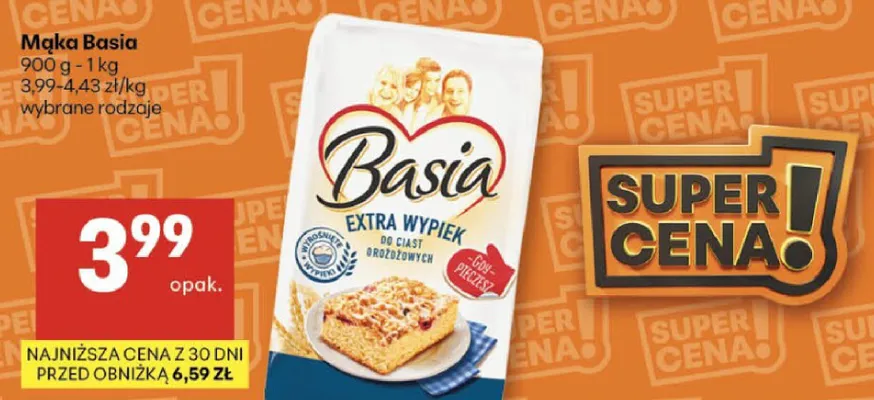 Mąka extra wypiek 56 ciast drożdżowych promocja w Delikatesy Centrum