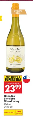 Wino białe Cono Sur Bicicleta Chardonnay promocja w Biedronka
