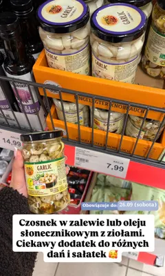 Czosnek w oleju z ziołami Tesoros del Sur promocja w Aldi