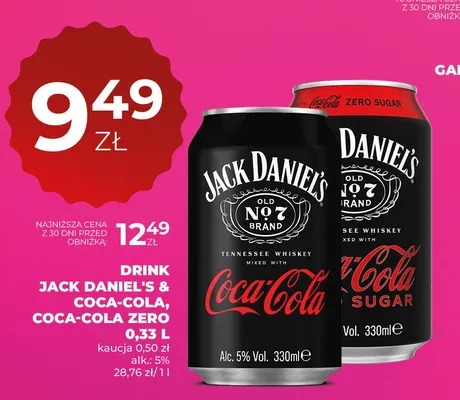 Drink Jack Daniel's & Coca-Cola promocja w Duży Ben
