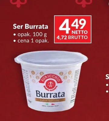 Ser burrata Auricchio promocja w Makro
