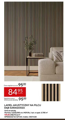 Lamel akustyczny na filcu Dąb Saragossa promocja w Abra Meble
