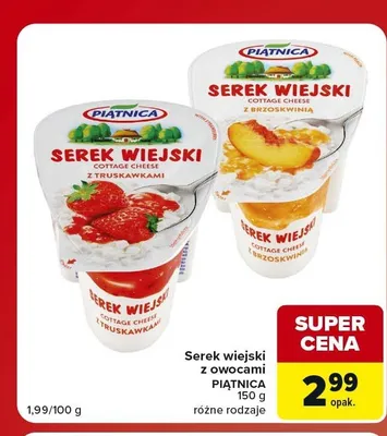 Serek wiejski z brzoskwinią Piątnica promocja w Carrefour Market