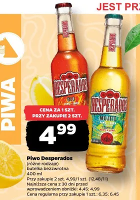 Piwo Desperados butelka bezzwrotna promocja w Netto
