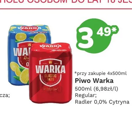 Piwo bezalkoholowe Warka Radler Cytryna promocja w Limonka