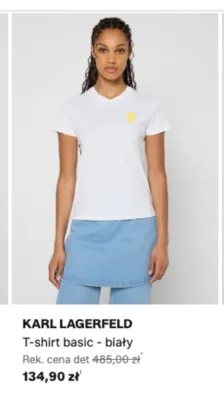 T-shirt basic Karl Lagerfeld biały promocja w Lounge by Zalando