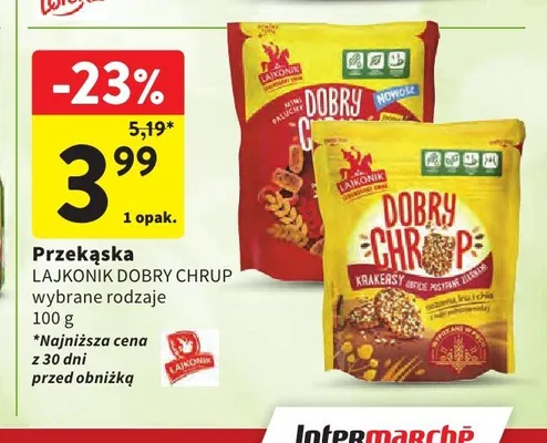 Przekąska Lajkonik Dobry Chrup promocja w Intermarche