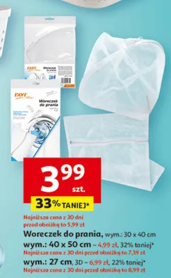 Woreczek do prania wym.: 27 cm, 3D promocja w Auchan